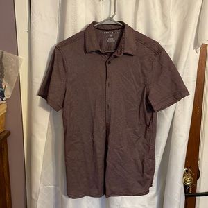 Men’s Medium Perry Ellis button down shirt maroon and white.